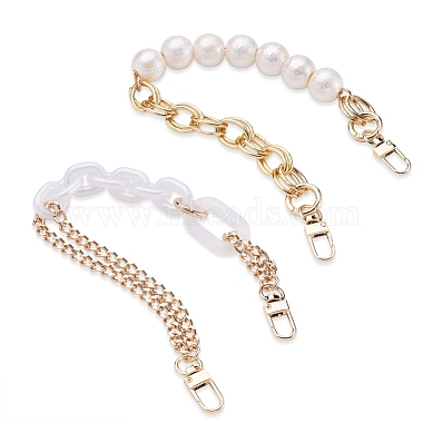 Givenny-EU 2Pcs 2 Style Resin Bag Handles & Aluminium Cable Chain Bag Straps(FIND-GN0001-33)-2
