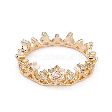 Clear Cubic Zirconia Star Crown Finger Ring(RJEW-G280-01G)-2