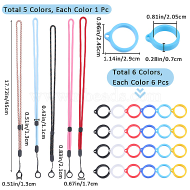 5Pcs 5 Colors Nylon Cord Neck Straps(DIY-GF0008-28)-2