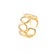chapado de iones (ip) 304 anillo de puño de geometría abierta de acero inoxidable para mujer(X-RJEW-S405-166G)-3