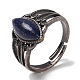 Natural Lapis Lazuli Horse Eye Adjustable Rings(RJEW-K271-05R-09)-2