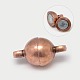 Round Brass Magnetic Clasps with Loops(MC019-M)-2