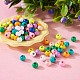 Pandahall 100 pièces 10 couleurs perles en alliage peintes à la bombe(FIND-TA0003-08)-4