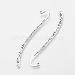 Tibetan Style Antique Silver Tone Zinc Alloy Bookmarks, Lead Free, 84x14x1.5mm, Hole: 2mm(X-LF8635Y)