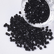 8/0 Two Cut Glass Seed Beads, Hexagon, Opaque Colours, Black, 2.5~3x2.5mm, Hole: 0.9mm, about 15000pcs/bag(SEED-S033-01A-09)