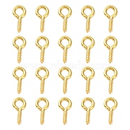 Iron Screw Eye Pin Peg Bails, For Half Drilled Beads, Golden, 10x5x1.2mm, Hole: 2.8mm(IFIN-YW0001-86G)