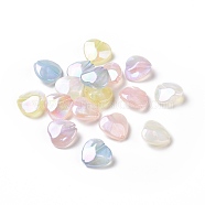 Electroplate Acrylic Beads, Pearlized, Heart, Mixed Color, 16x17x7.5mm, Hole: 2.5mm(X-OACR-A011-02)