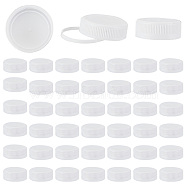 Plastic Screw-On Caps, Bottle Jug Storage Cap Lids, Flat Round, White, 40x15mm, Inner Diameter: 38mm(FIND-WH0191-10)