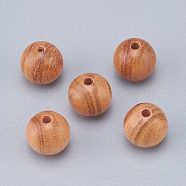 Natural Wood Beads, Loose Beads, for Rosary Jewelry Making, Round, Undyed, 8mm, Hole: 1.8mm(WOOD-H100-02)