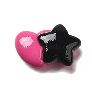 Opaque Resin Cabochons, Black Pink, Star, 17.5x27.5x8.5mm(RESI-S10-01A)