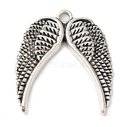 Tibetan Style Zinc Alloy Pendants, Lead Free & Cadmium Free, Wing, Antique Silver, 21x19x1.5mm, Hole: 1.5mm, about 769pcs/1000g(TIBEP-R334-314AS-RS)