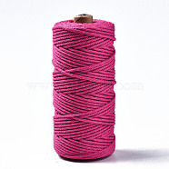 Cotton String Threads, Macrame Cord, Decorative String Threads, for DIY Crafts, Gift Wrapping and Jewelry Making, Camellia, 3mm, about 109.36 yards(100m)/roll(OCOR-WH0032-44A-07)