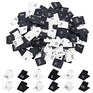 240Pcs 12 Style Clothing Size Labels, Woven Crafting Craft Labels, for Clothing Sewing, XS/S/M/L/XL/XXL, Mixed Color, 35x13.5x0.3mm, 20pcs/style, 12 style, 240pcs(FIND-GF0001-74)