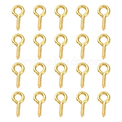 Iron Screw Eye Pin Peg Bails, For Half Drilled Beads, Golden, 10x5x1.2mm, Hole: 2.8mm(IFIN-YW0001-86G)