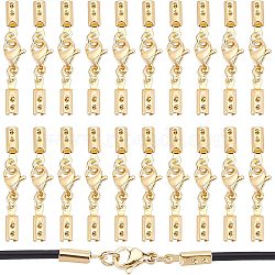 20 Sets 304 Stainless Steel Lobster Claw Clasps, with Cord Ends, Golden, 32mm(STAS-UN0037-34)