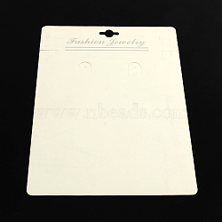 Rectangle Shape Cardboard Necklace Display Cards, White, 190x140x0.8mm(CDIS-Q001-10B)
