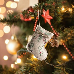 Christmas Cloth Pendant Decorations, for Christmas Tree Hanging Ornaments, Christmas Socking, 130x100mm(PW-WG7DE4B-02)