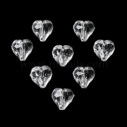 Transparent Acrylic Beads, Faceted Heart, Clear, 11.5x12x8mm, Hole: 2mm, about 700pcs/500g(OACR-G016-24)