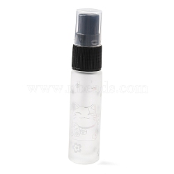 Glass Spray Bottles, Fine Mist Atomizer, with Plastic Dust Cap & Refillable Bottle, with Fortune Cat Pattern & Chinese Character, White, 2x9.6cm, Hole: 9.5mm, Capacity: 10ml(0.34fl. oz)(MRMJ-M002-03B-01)