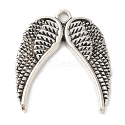 Tibetan Style Zinc Alloy Pendants, Lead Free & Cadmium Free, Wing, Antique Silver, 21x19x1.5mm, Hole: 1.5mm, about 769pcs/1000g(TIBEP-R334-314AS-RS)