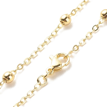 Brass Satellite Chains Necklace for Women, Cadmium Free & Lead Free, Real 18K Gold Plated, 17.40 inch(44.2cm)