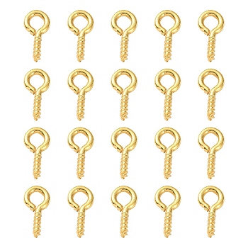 Iron Screw Eye Pin Peg Bails, For Half Drilled Beads, Golden, 10x5x1.2mm, Hole: 2.8mm