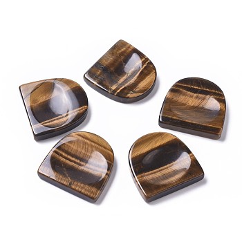Natural Tiger Eye Massager, Worry Stone for Anxiety Therapy, Half Round, 45x44x8mm