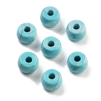 Dyed Synthetic Turquoise Beads, Barrel, Sky Blue, 8~8.4x5~6.6mm, Hole: 2~3.2mm