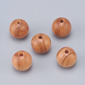 Natural Wood Beads, Loose Beads, for Rosary Jewelry Making, Round, Undyed, 8mm, Hole: 1.8mm