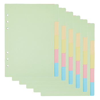 5 Sheets 5 Colors A5 Paper Binder Dividers, Index Page Tab for Planner & Notebook & Loose Leaf Binders, Rectangle, Mixed Color, 211x156x0.3mm, 1 sheet/color