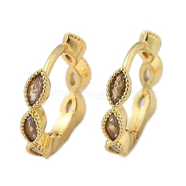 Brass Micro Pave Cubic Zirconia Huggie Hoop Earrings(EJEW-K083-34G-B)-3