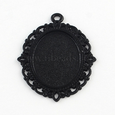 Black Oval Alloy Pendants