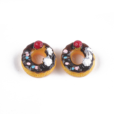 14mm CoconutBrown Donut Resin Cabochons