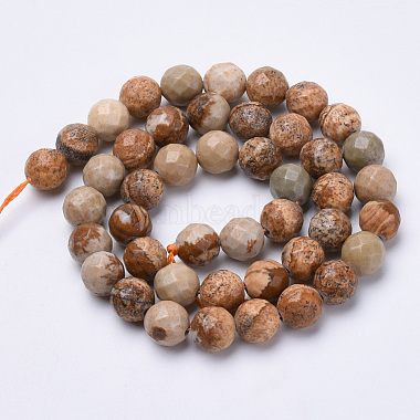 Chapelets de perles en jaspe avec images naturelles(G-S281-01-6mm)-2