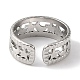 304 Stainless Steel Open Cuff Ring for Women(RJEW-F166-13P-01)-3