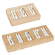 2Pcs 2 Styles Rectangle 5-Slot Bamboo & 3-Slot Wood Ring Display Tray Stands(RDIS-HY0001-02A)-1