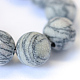 Frosted Natural Black Silk Stone/Netstone Round Bead Strands(X-G-E334-6mm-25)-4