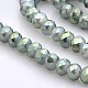 Full Rainbow Plated Faceted Rondelle Imitation Jade Glass Beads Strands(GLAA-A024C-FR01)-1