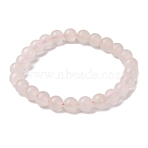 Natural Pink Mangano Calcite Beads Stretch Bracelet for Women, Pink, Inner Diameter: 2-1/8 inch(5.5cm), Beads: 8mm(BJEW-JB06715)