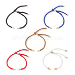 3MM Round Nylon Twisted Cord Slider Bracelet Making, with 304 Stainless Steel Cord End, Golden, Mixed Color, 9-5/8 inch(24.5cm)(AJEW-JB01467)