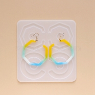 DIY Dangle Earring Silicone Molds, Resin Casting Molds, for UV Resin, Epoxy Resin Jewelry Making,  Mixed Shapes, White, 150x143x5mm(DIY-G012-13)