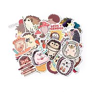 Autumn Theme Waterproof Self Adhesive Paper Stickers, for Suitcase, Skateboard, Refrigerator, Helmet, Mobile Phone Shell, Colorful, Hedgehog Pattern, 43~75x40~60x0.2mm, about 50pcs/bag(X-DIY-F108-02A)