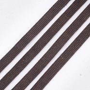 Corduroy Fabric Ribbon, Polyester Ribbon, For DIY Hair Bow Making, Coconut Brown, 10mm, about 100yard/roll(91.44m/roll)(OCOR-S115-03C)