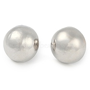 Rack Plating Half Round Brass Stud Earrings for Women, Long-Lasting Plated, Lead Free & Cadmium Free, Platinum, 18mm(EJEW-Z059-02P)