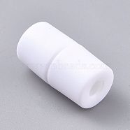 Plastic Lanyard Safety Breakaway Pop Barrel Connectors for Necklace, Ribbon Lanyards, White, 20x11mm, Hole: 4.5mm(KY-TAC0005-05I)