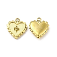 Ion Plating(IP) 304 Stainless Steel Pendant Rhinestone Settings, Heart, Real 14K Gold Plated, Fit For 1.2mm Rhinestone, 12x10.5x2.7mm, Hole: 1.5mm(STAS-F284-21G)