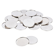 304 Stainless Steel Milled Edge Bezel Cups, Cabochon Settings, Flat Round, Stainless Steel Color, Tray: 25mm, 26x1.5mm(STAS-P236-25P)