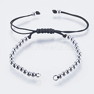 Nylon Thread Cord Bracelet Making, with Brass Findings, Platinum, 5 inch(128mm)~5-1/4 inch(132mm)
, Hole: 2.5mm(BJEW-F304-01P)