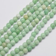 Natural Malaysia Jade Beads Strands, Imitation Amazonite, Round, Dyed, Medium Aquamarine, 6mm, Hole: 0.8mm, about 64pcs/strand, 15 inch(G-A146-6mm-B05)