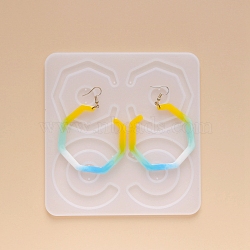 DIY Dangle Earring Silicone Molds, Resin Casting Molds, for UV Resin, Epoxy Resin Jewelry Making,  Mixed Shapes, White, 150x143x5mm(DIY-G012-13)